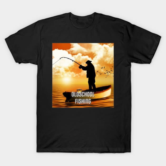 Old School Fishing Fisherman T-Shirt by 4code